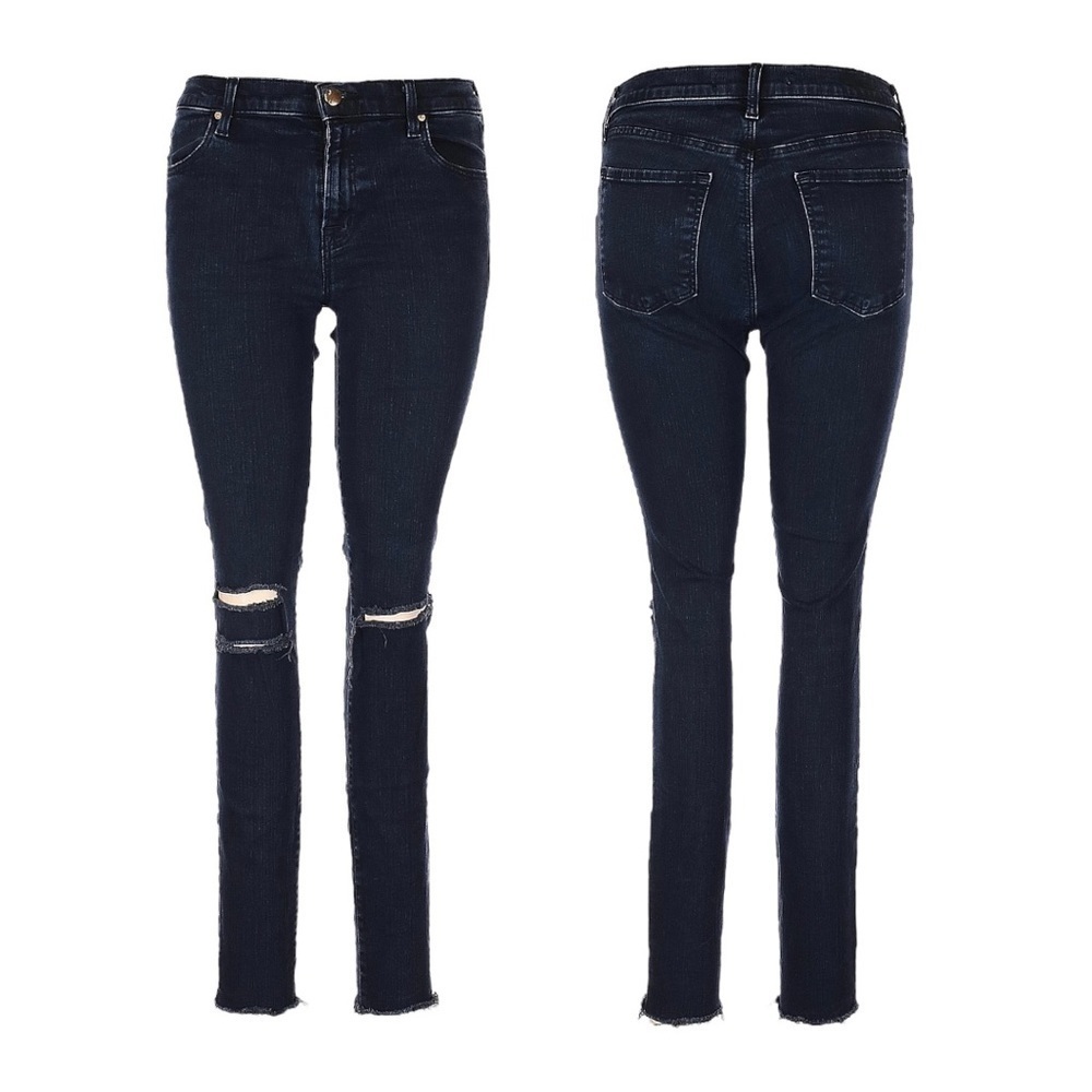 J Brand Blue Mercy Distressed Dark Wash Indigo Skinny Jeans Size 29